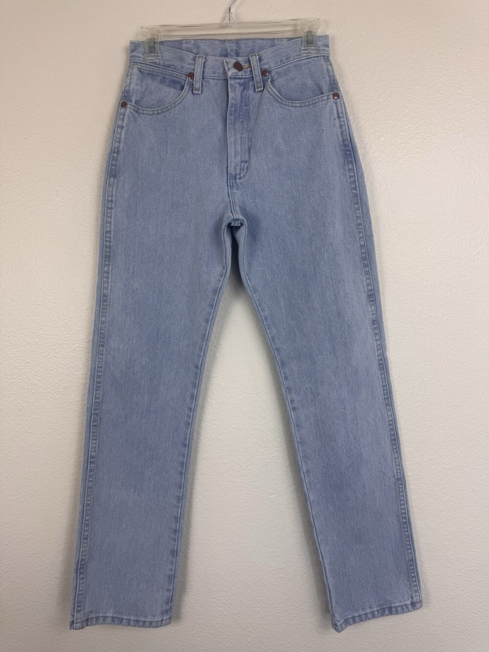 Women’s Wrangler Cowboy Cut Slim Fit High Rise Jeans Light Wash Blue Denim 1x32